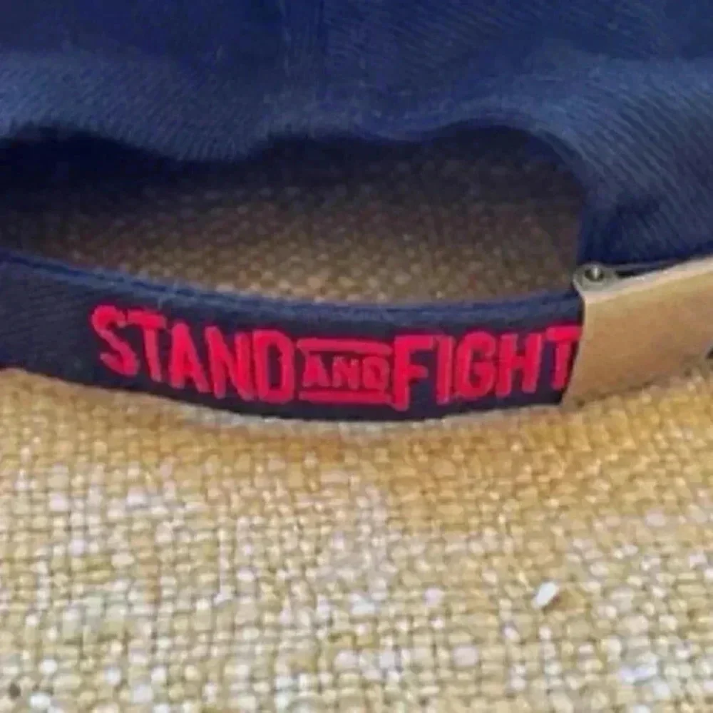 National Rifle Assoc- Stand And Fight Hat- Black & Red Adjustable Strap Back Cap